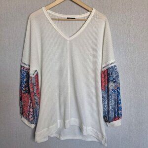 NWOT Miholl V-Neck Cozy Cotton Stretch Comfortable Shirt Size 3X Casual Loungewe